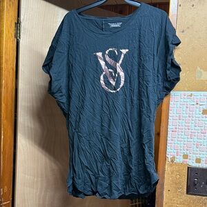 Victoria's Secret Black Short Sleeve Nightie